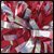 Red-Silver Getz Baton Handle 2 Color Metallic Mix Poms