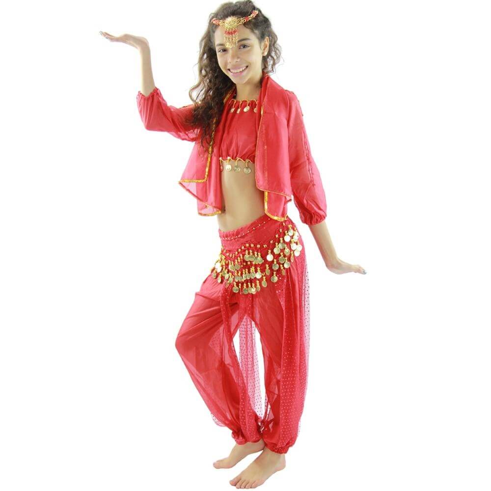 Bollywood Long Lantern 5-Piece Children Belly Dance Costume - Click Image to Close