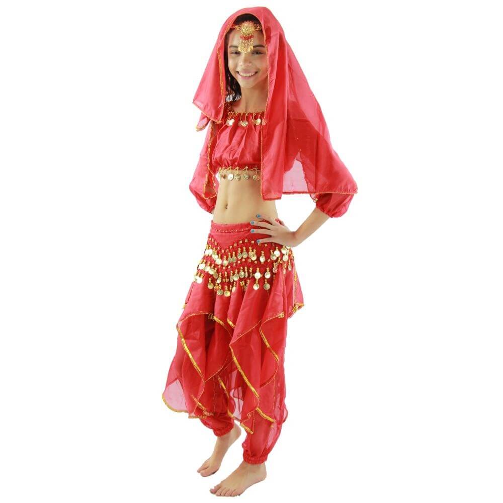 Long Sleeve 5-Piece Children Belly Dance Costume - Click Image to Close