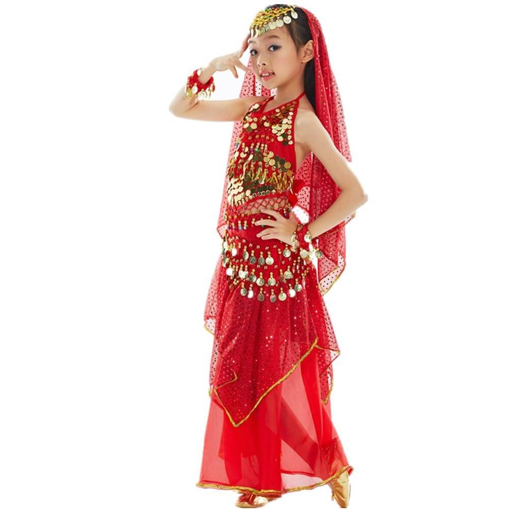Bollywood Little Chili 5-piece Children Belly Dance Costume - Click Image to Close