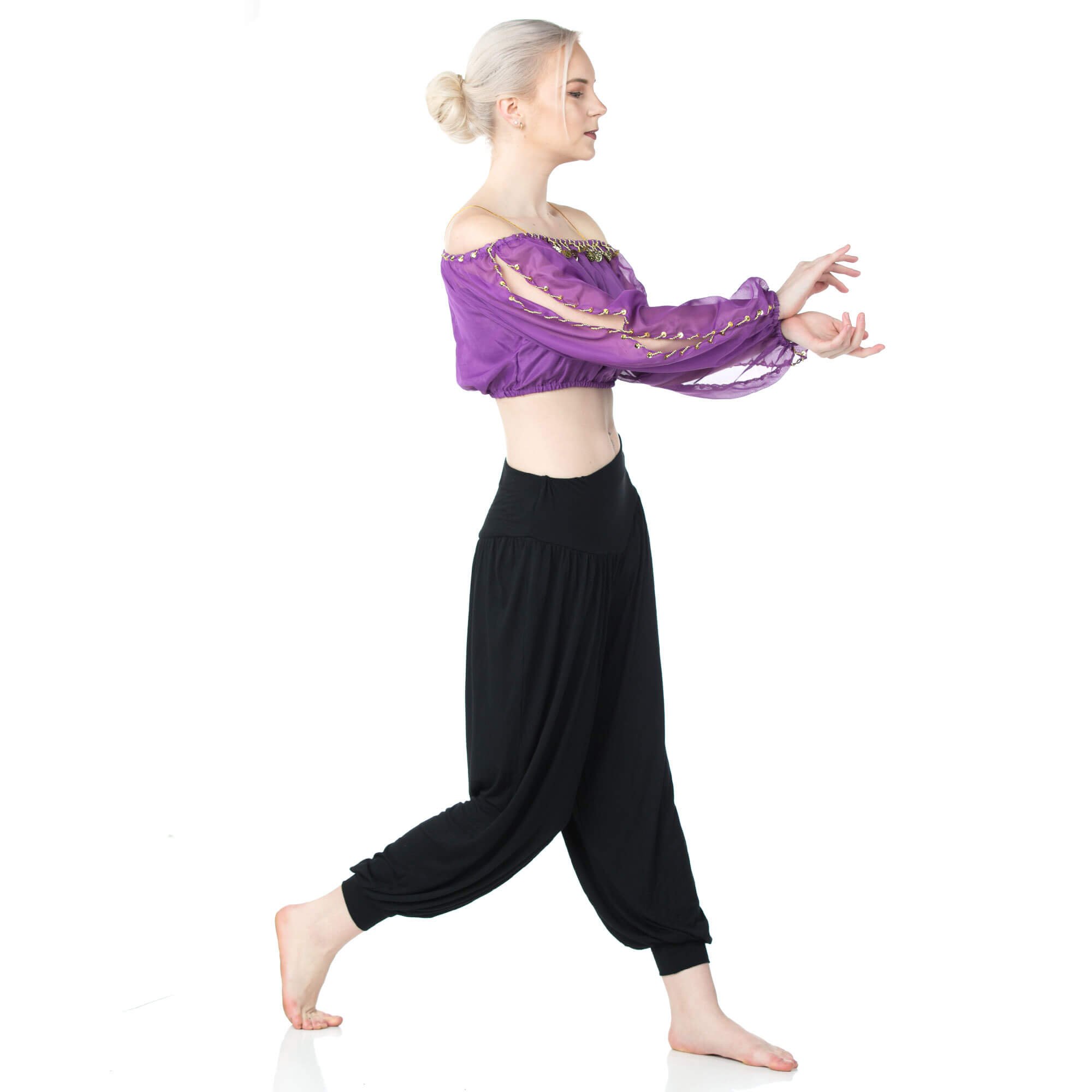 Danzcue Women's Soft Belly Dance Yoga Sports Harem Pants - Click Image to Close
