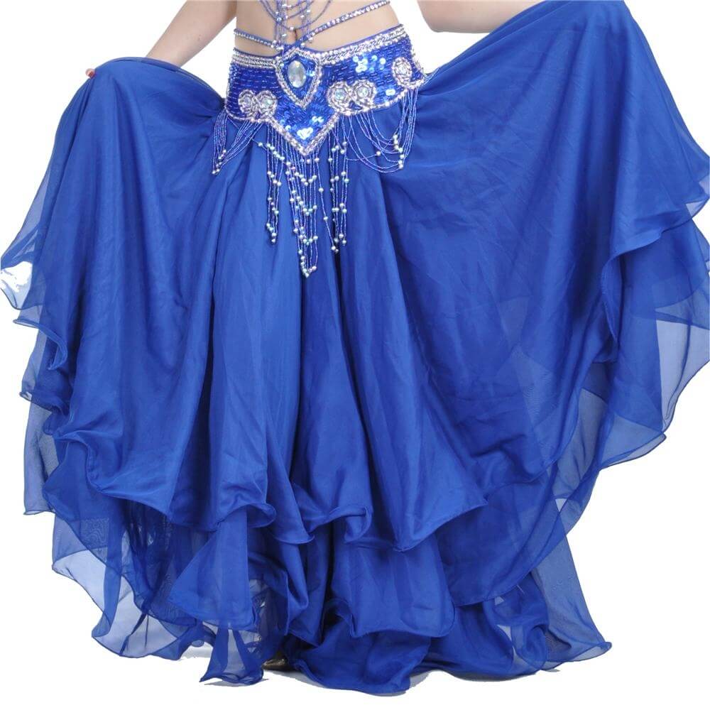 Three-Layer Chiffon Belly Dance Skirt (belt not included)