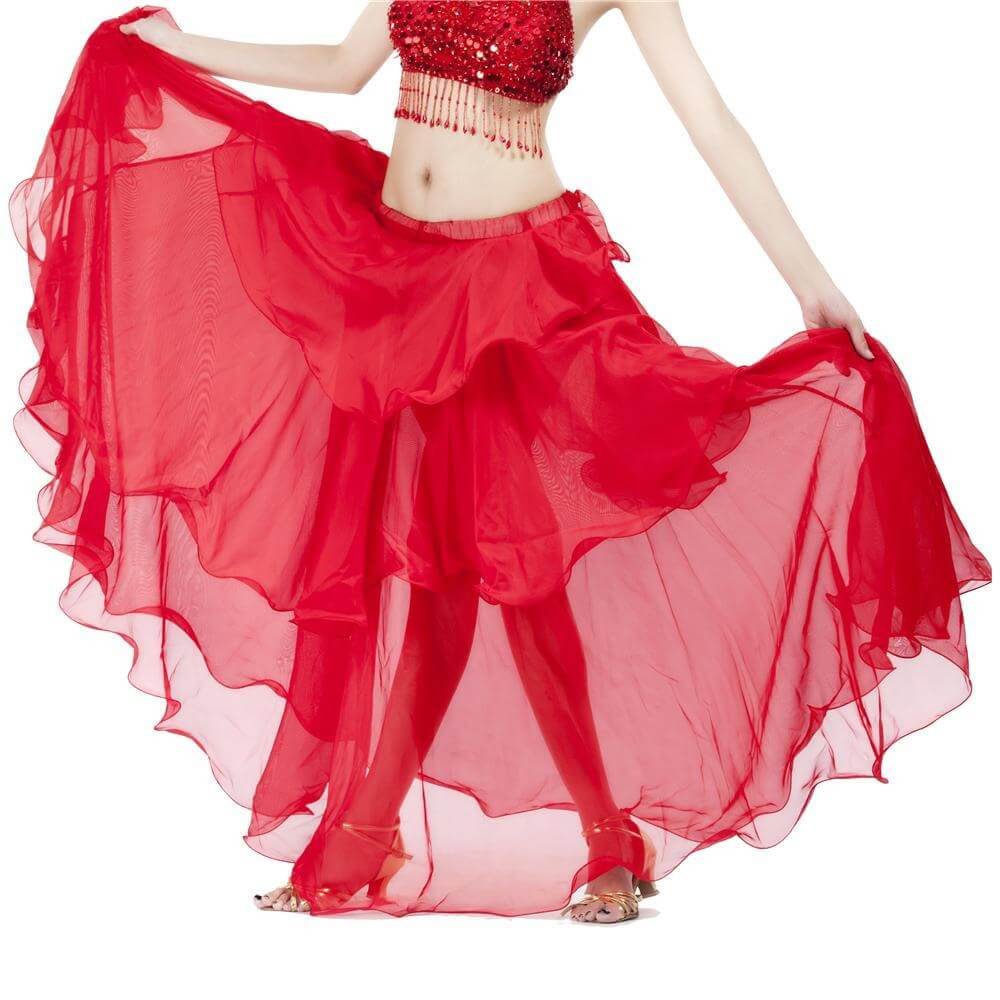 Fashion Chiffon Spiral Belly Dance Skirt - Click Image to Close