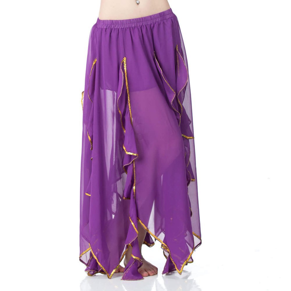 Danzcue Adult Belly Side Split Chiffon Skirt - Click Image to Close