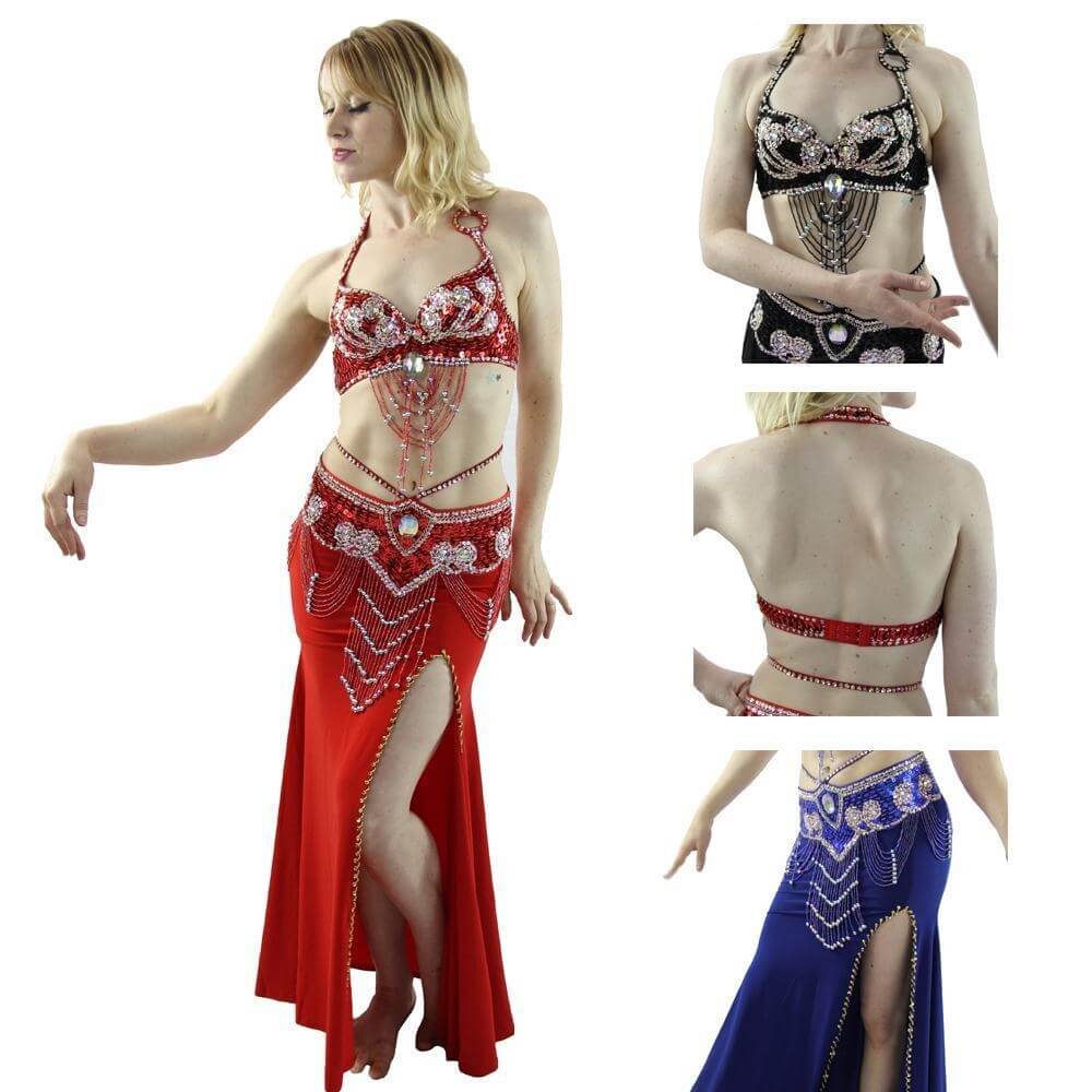 Egyptian Style 3-Piece Belly Dance Costume - Click Image to Close