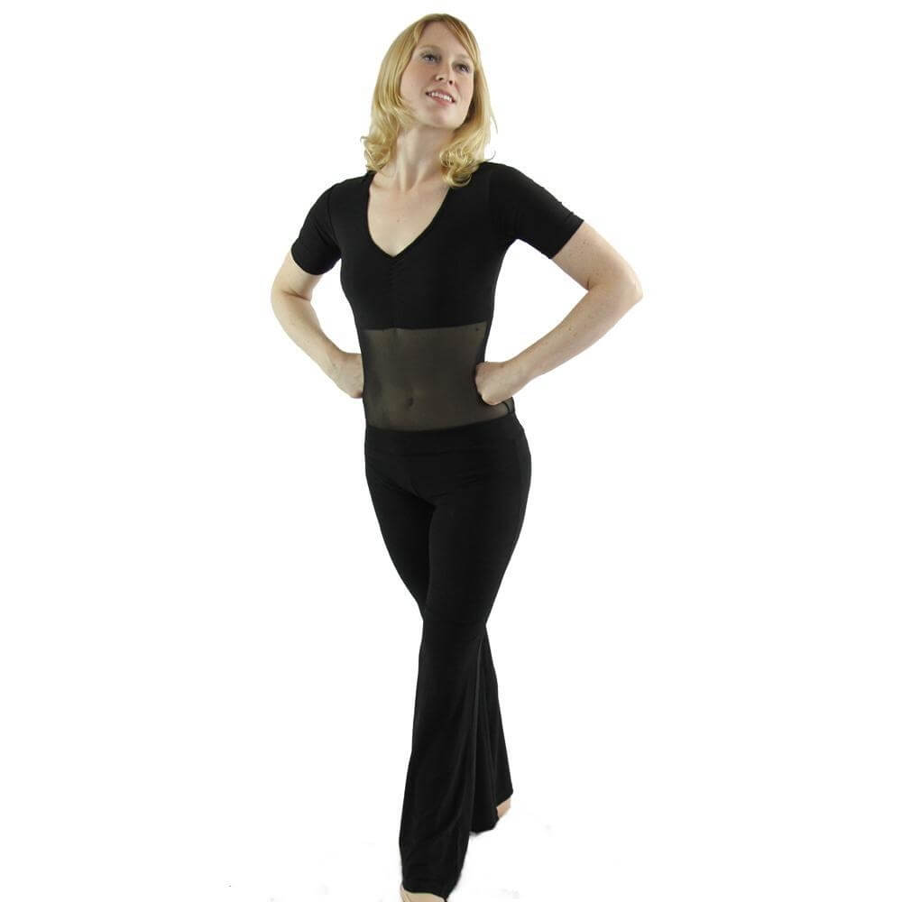 Danzcue 2 Piece Set Belly Dance Translucent yarn top & training pants - Click Image to Close