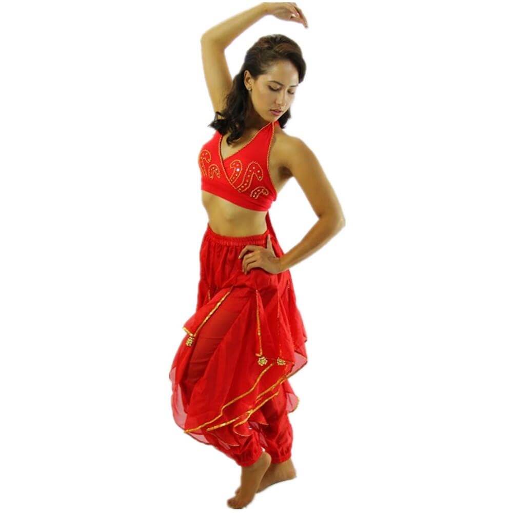Beaded Vest 2-Piece Belly Dance Costume - Click Image to Close