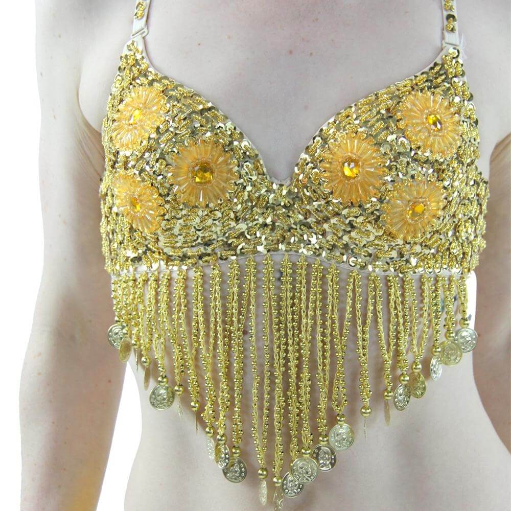 Fashion Six Flowers Belly Dance Bra - Click Image to Close
