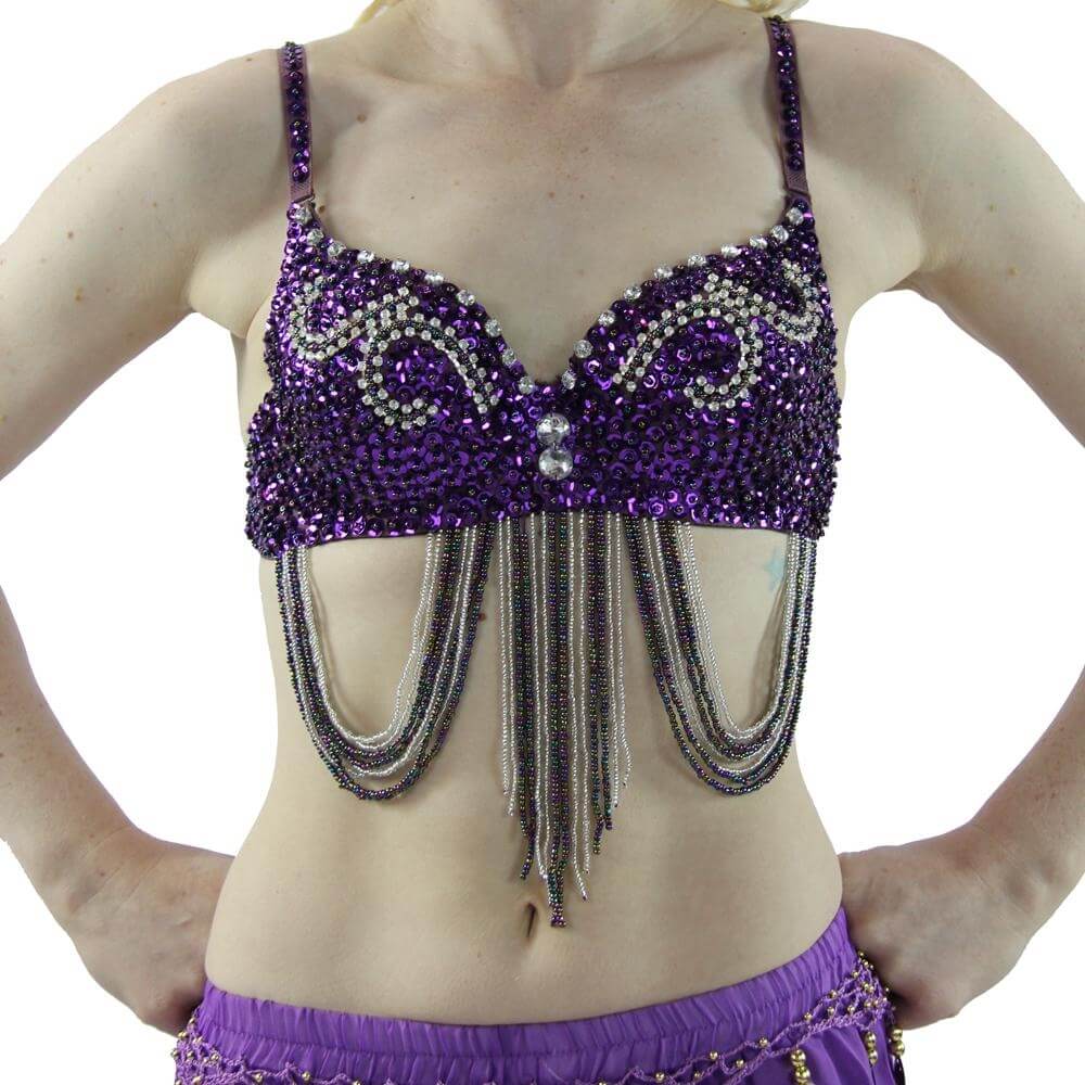 Fashion Bead Chain Belly Dance Bra - Click Image to Close