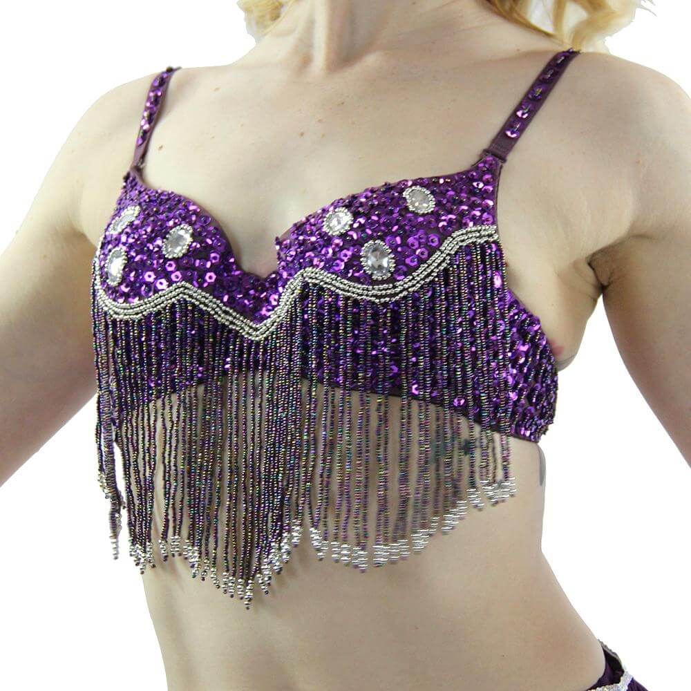 Fashion Six Hanging Diamond Belly Dance Bra