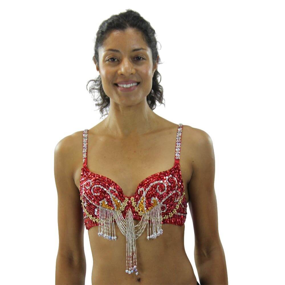 Fashion Colourful Bead Belly Dance Bra - Click Image to Close