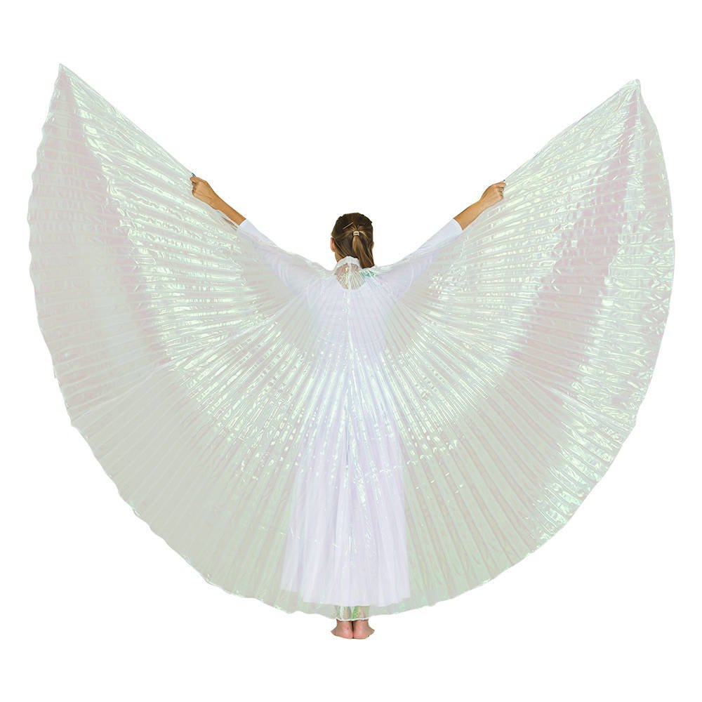 Iridescent White Worship Angel Wing - Click Image to Close