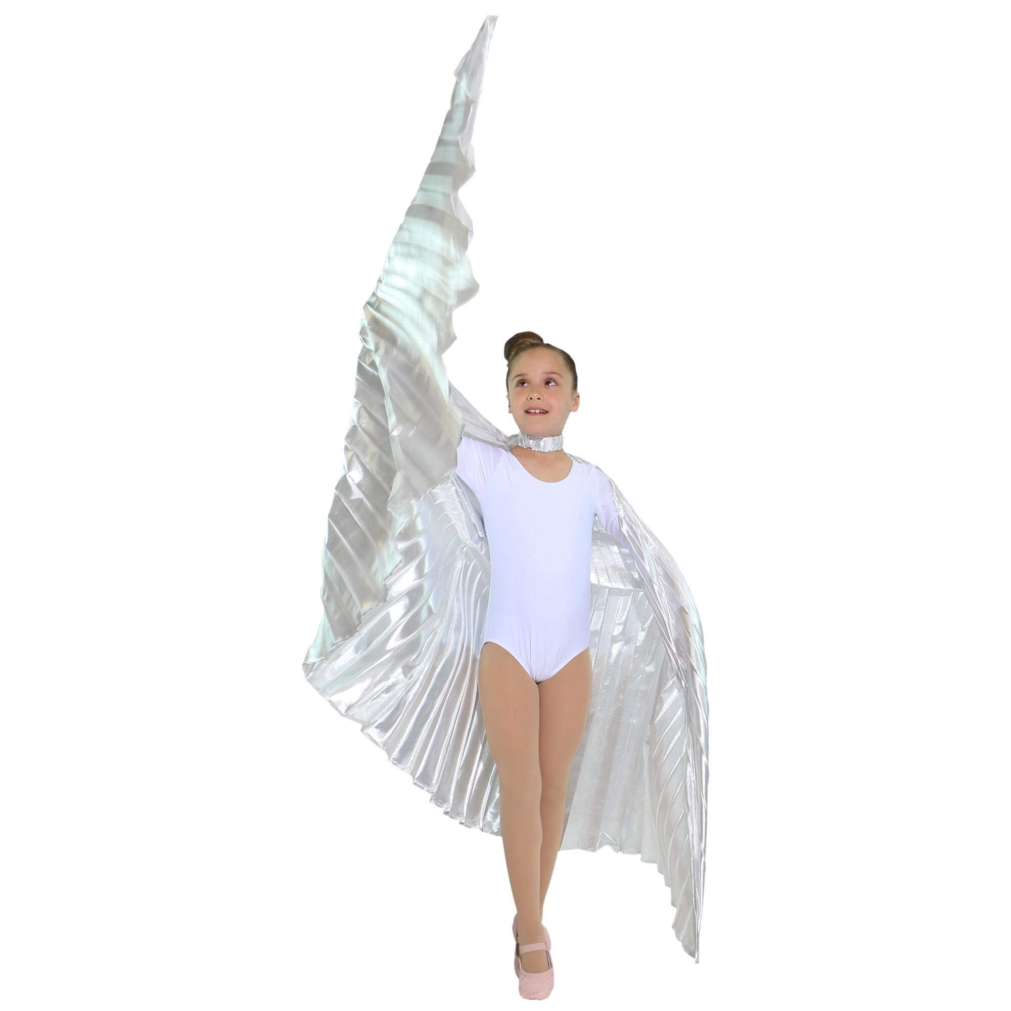 Iridescent White Worship Angel Wing - Click Image to Close