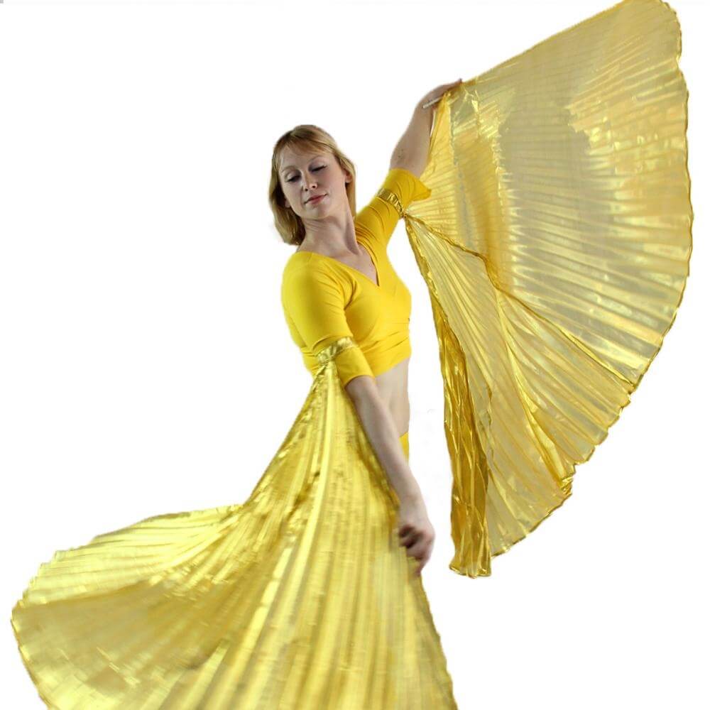 Gold Hand-held Worship Angel Wing - Click Image to Close