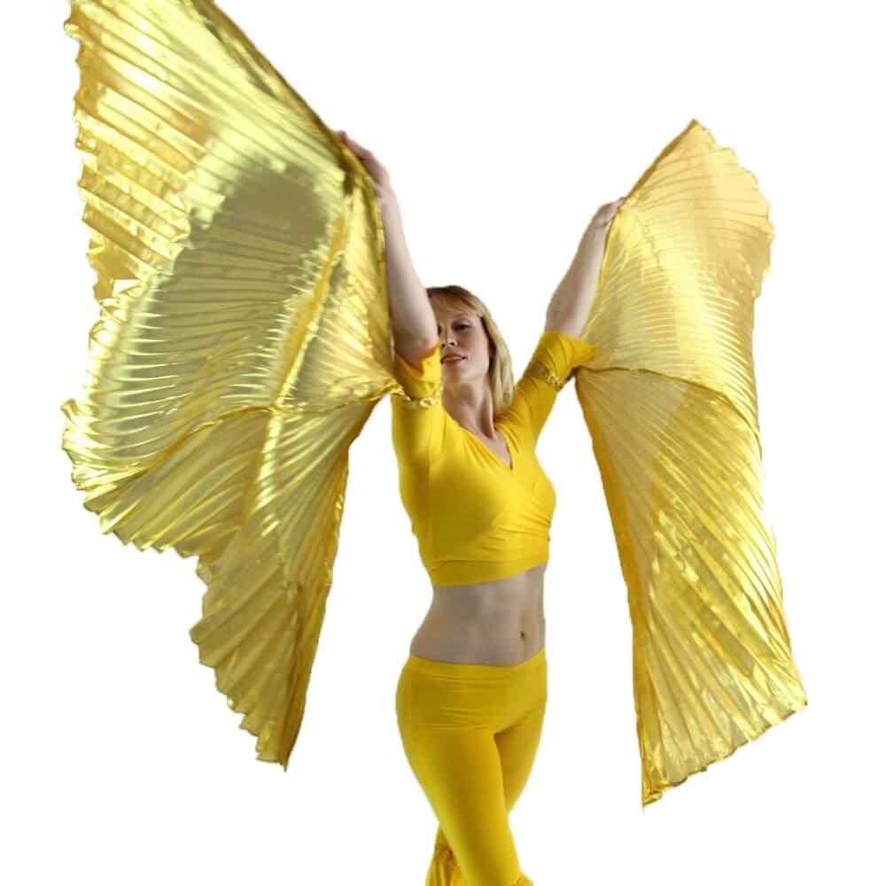 Gold Hand-held Worship Angel Wing - Click Image to Close