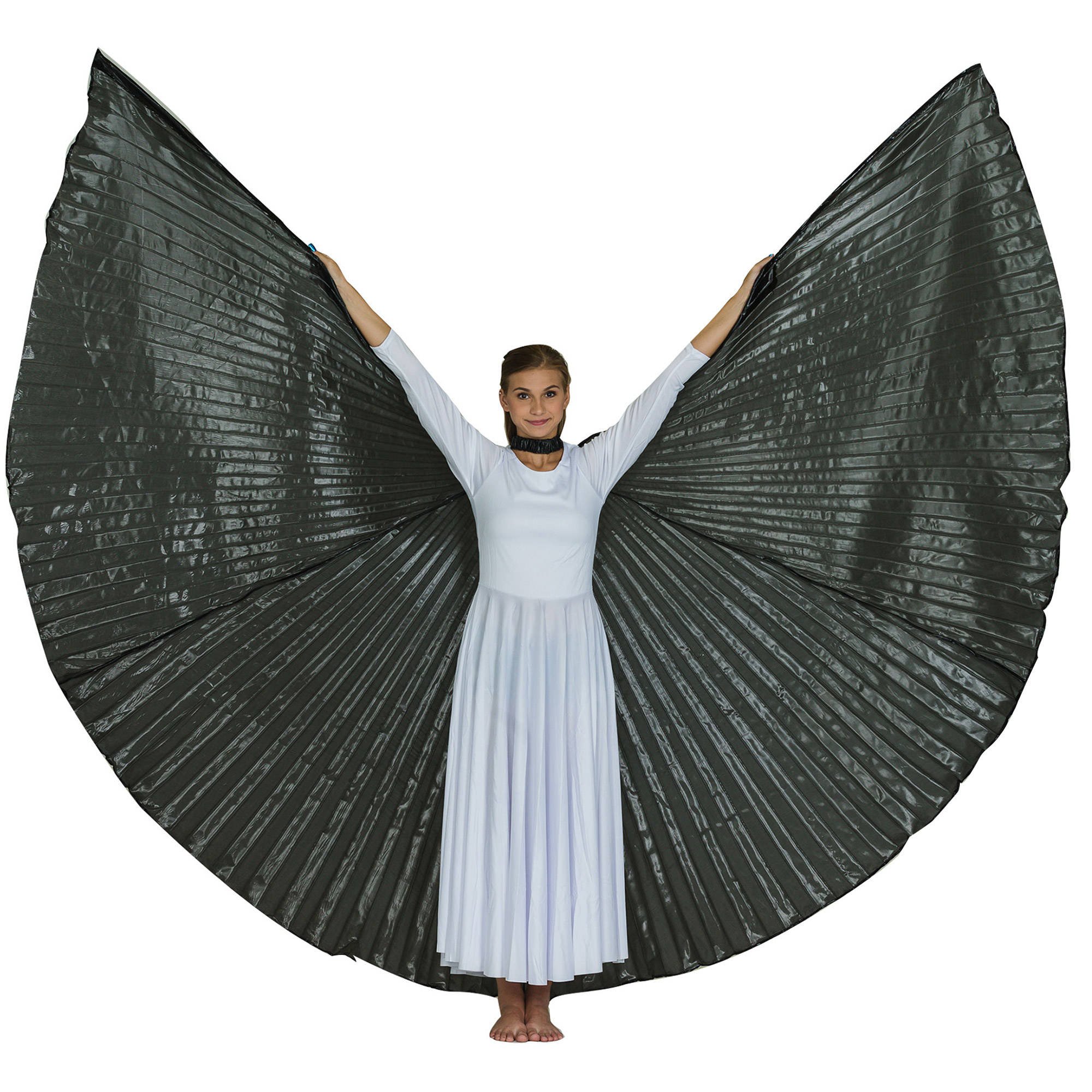 Solid Black Worship Angel Wing - Click Image to Close