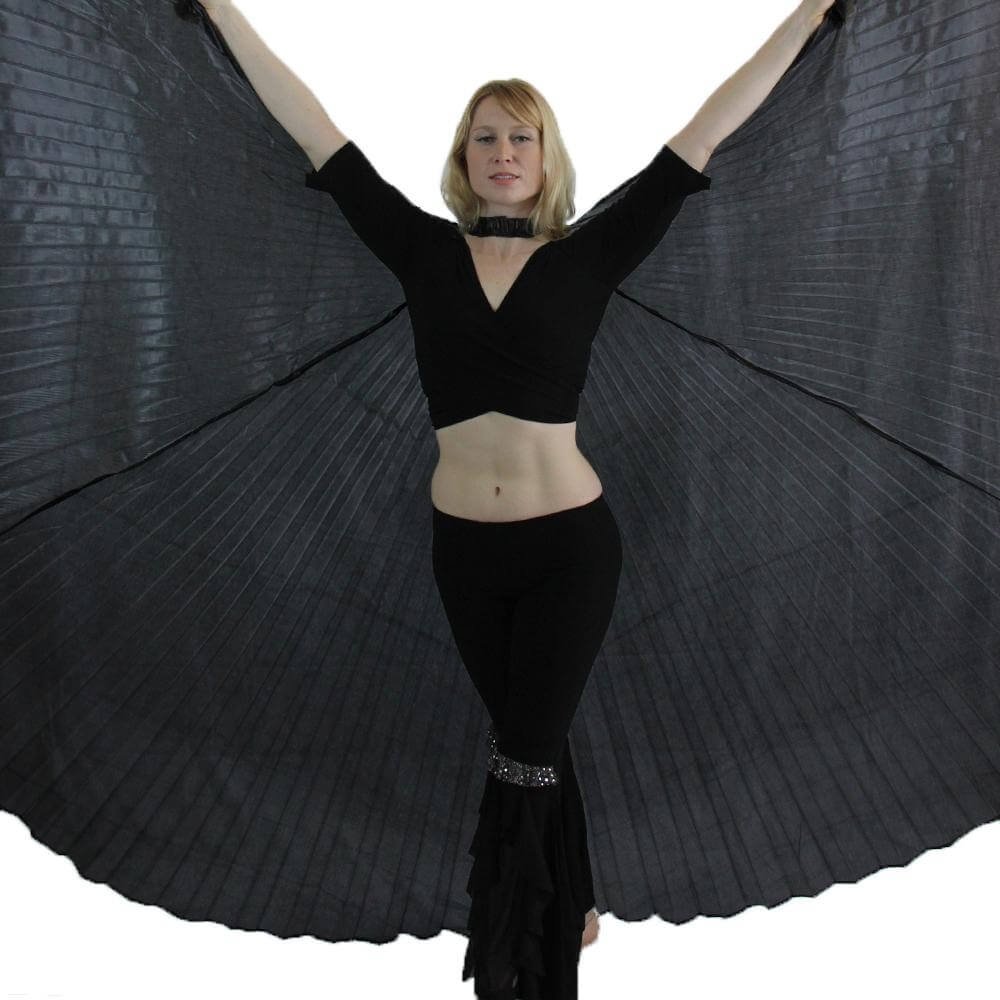 Solid Black Worship Angel Wing - Click Image to Close