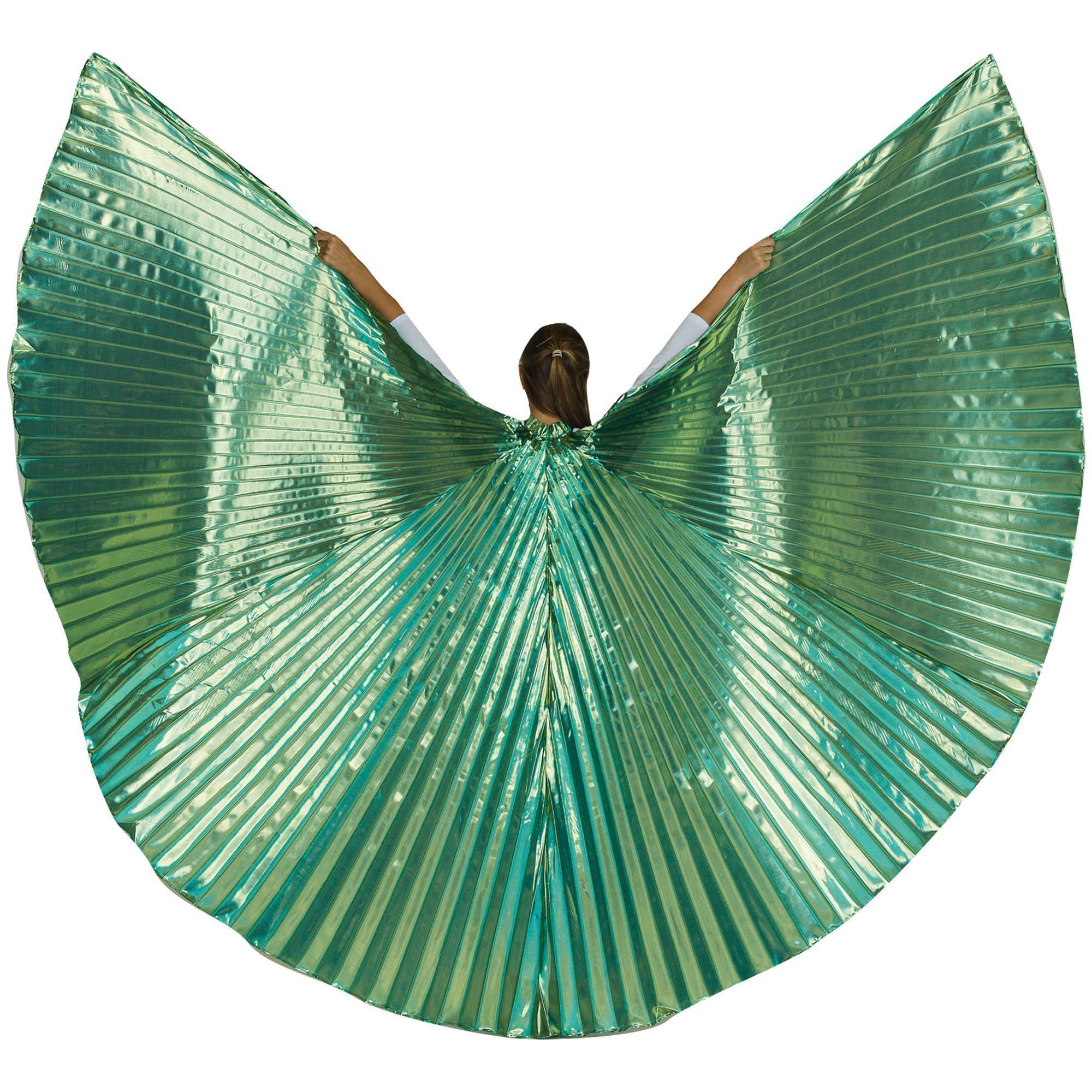 Solid Blue-Gold Worship Angel Wing - Click Image to Close