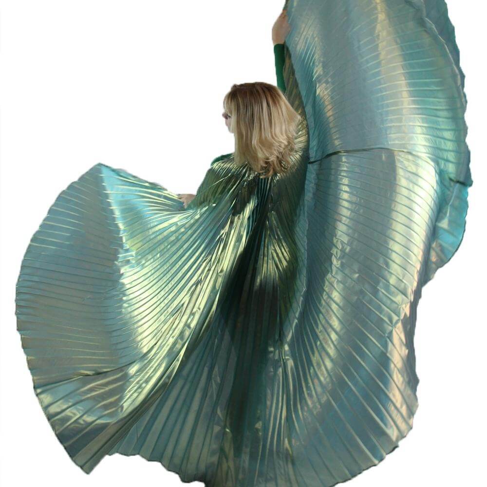 Solid Blue-Gold Worship Angel Wing - Click Image to Close