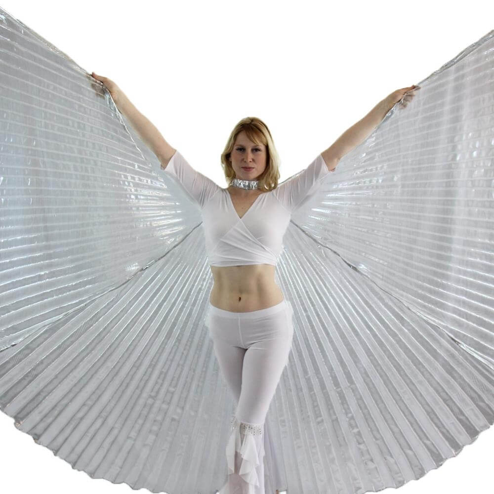 Transparent Silver Worship Angel Wing