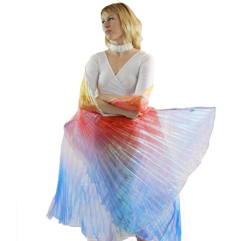 Yellow-Red-Blue Gradient Neon Worship Angel Wing - Click Image to Close