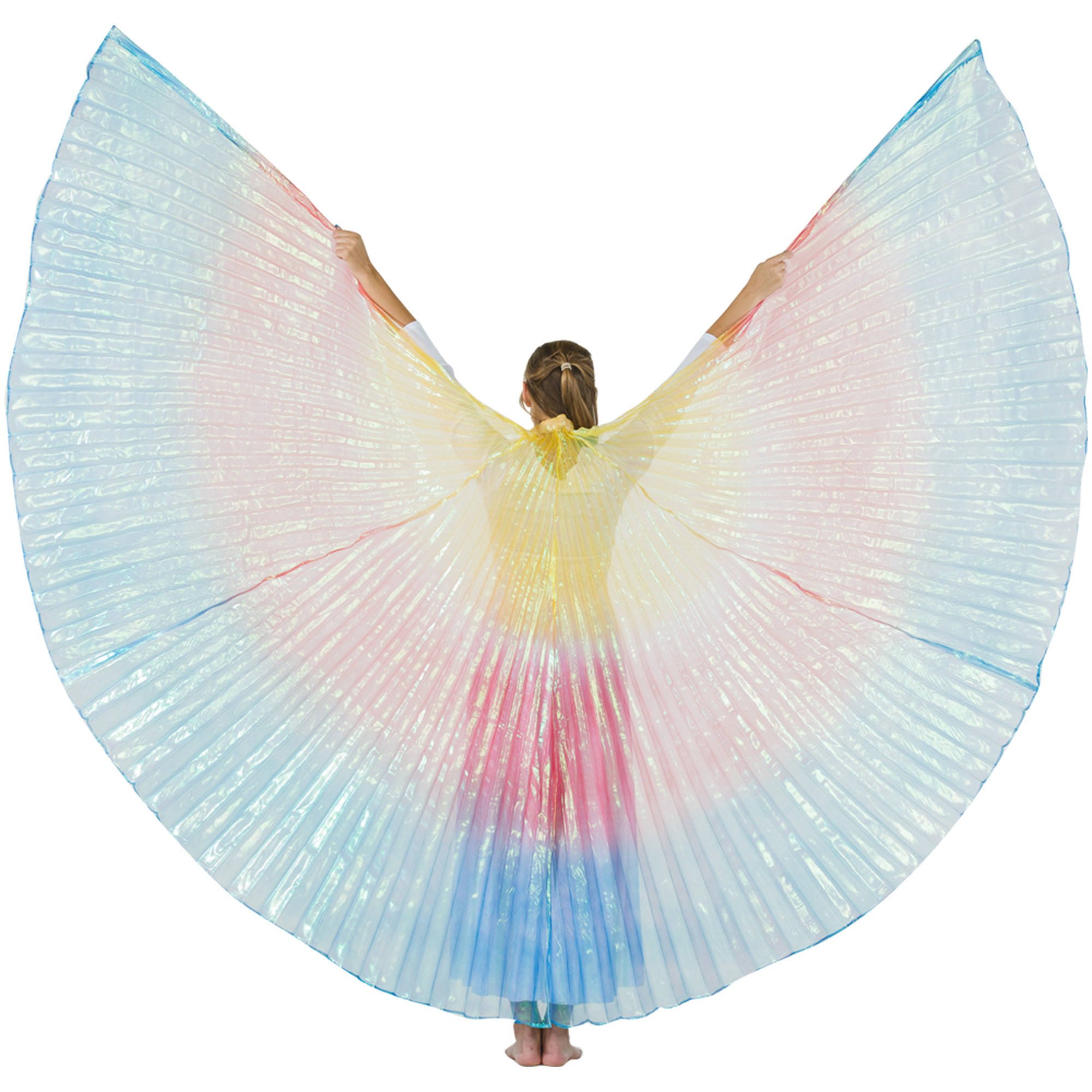 Yellow-Red-Blue Gradient Neon Worship Angel Wing - Click Image to Close