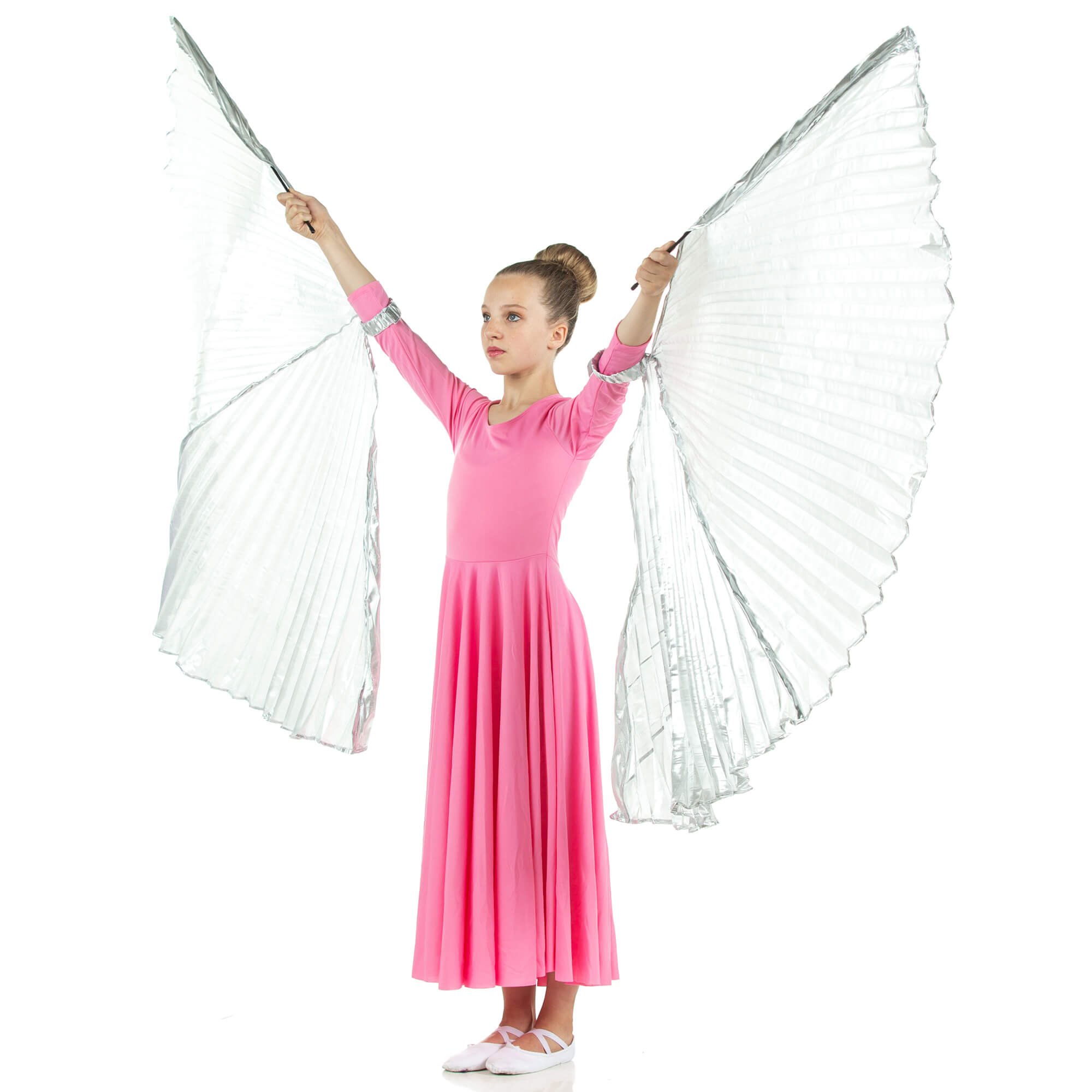 Silver Child Hand-held Worship Angel Wing - Click Image to Close