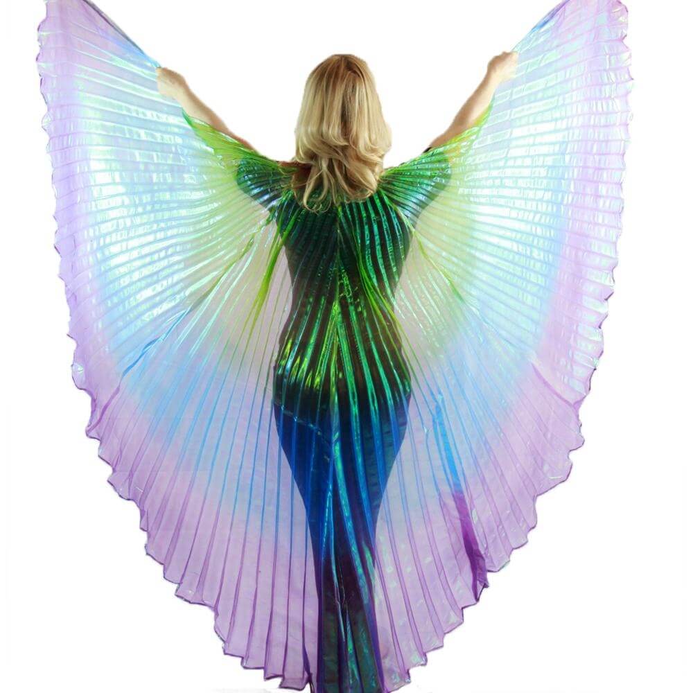 Green-Blue-Purple Gradient Color Worship Angel Wing - Click Image to Close