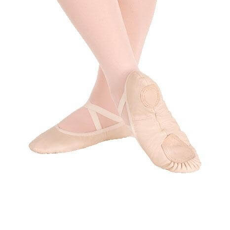 body wrappers sterling split sole leather pleated ballet slipper