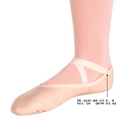 body wrappers sterling split sole leather pleated ballet slipper