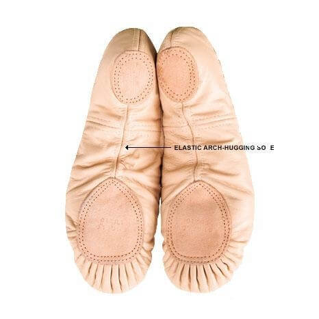 Body Wrappers Sterling Split Sole Leather Pleated Ballet Slipper - Click Image to Close