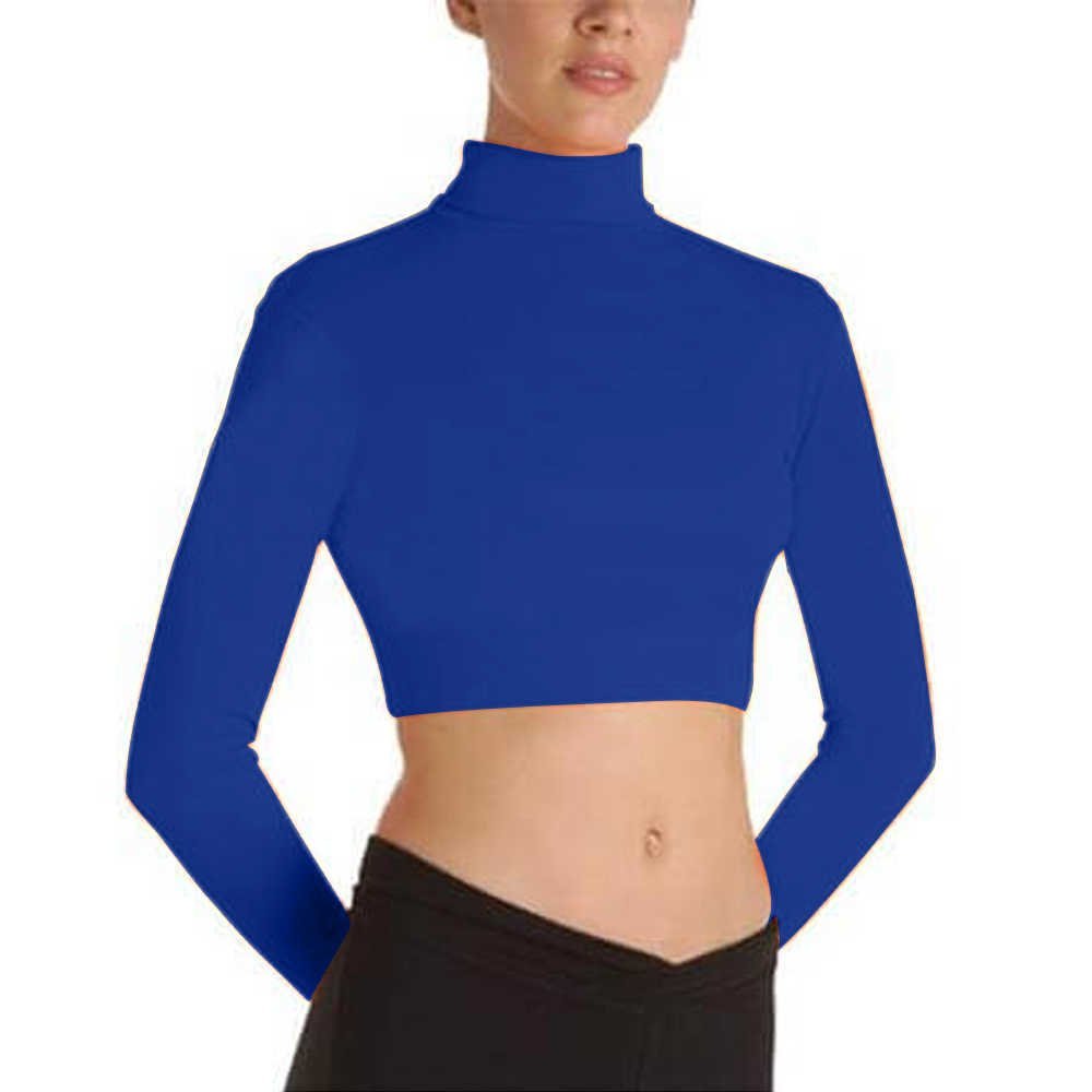 Body Wrappers BWProWear Long Sleeve Turtleneck Midriff Pullover - Click Image to Close