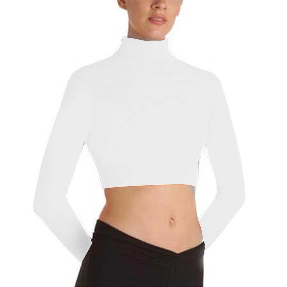 Body Wrappers BWProWear Long Sleeve Turtleneck Midriff Pullover - Click Image to Close