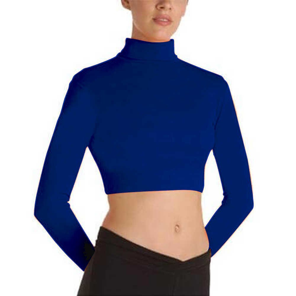 Body Wrappers BWProWear Long Sleeve Turtleneck Midriff Pullover - Click Image to Close