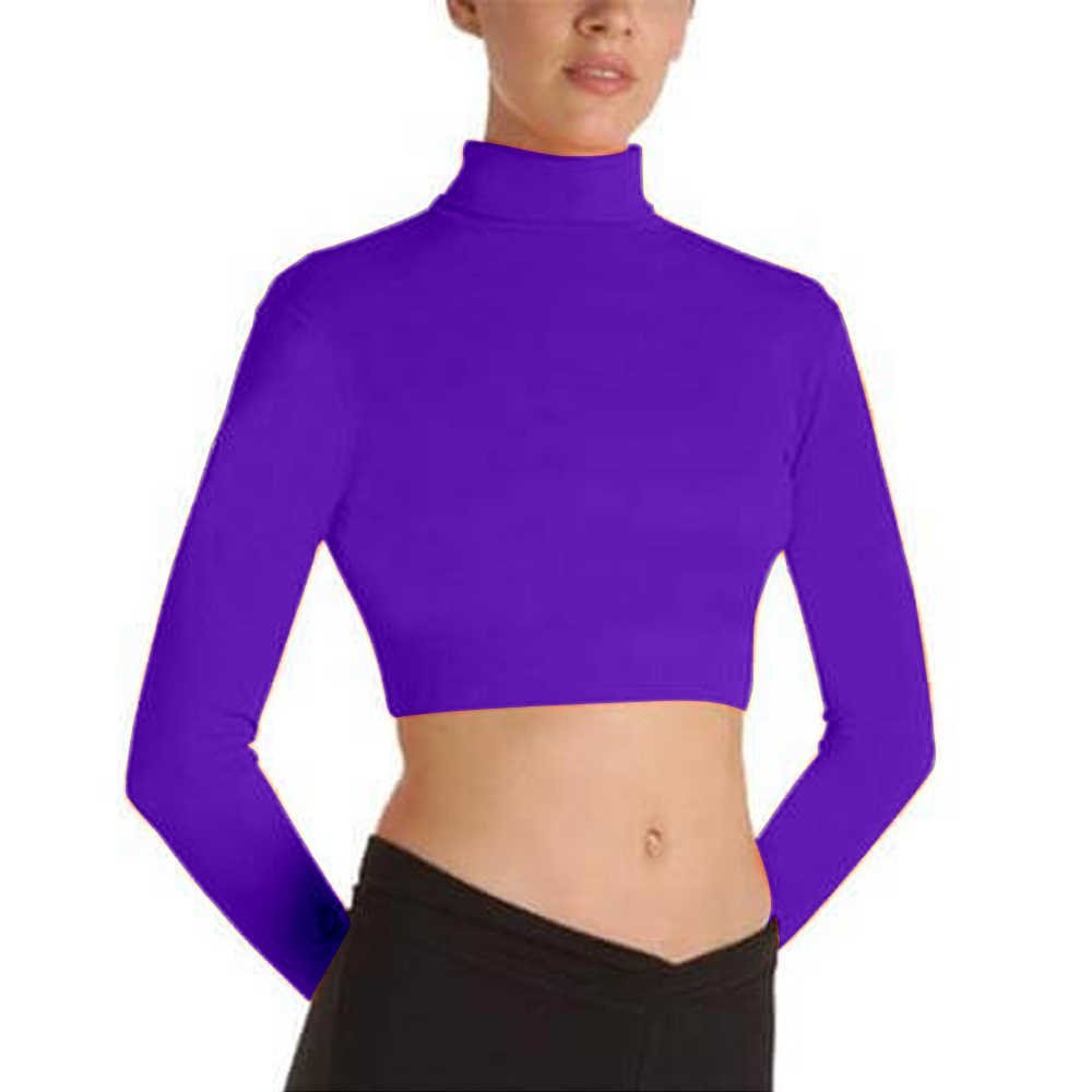 Body Wrappers BWProWear Long Sleeve Turtleneck Midriff Pullover