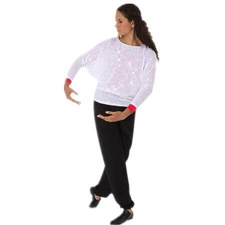 Body Wrappers Long Dolman Sleeve Pullover Sequins - Click Image to Close