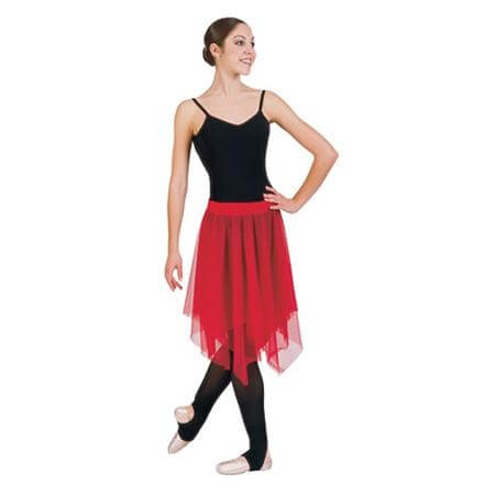 Uneven Hem Double Layer Chiffon Skirt Ministry Dance - Click Image to Close