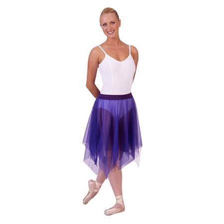 Uneven Hem Double Layer Chiffon Skirt Ministry Dance - Click Image to Close