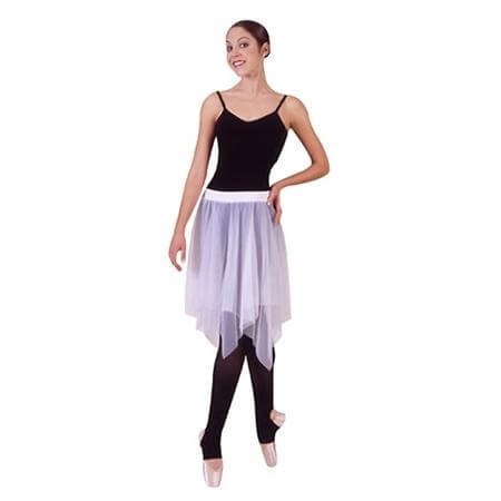 Uneven Hem Double Layer Chiffon Skirt Ministry Dance - Click Image to Close