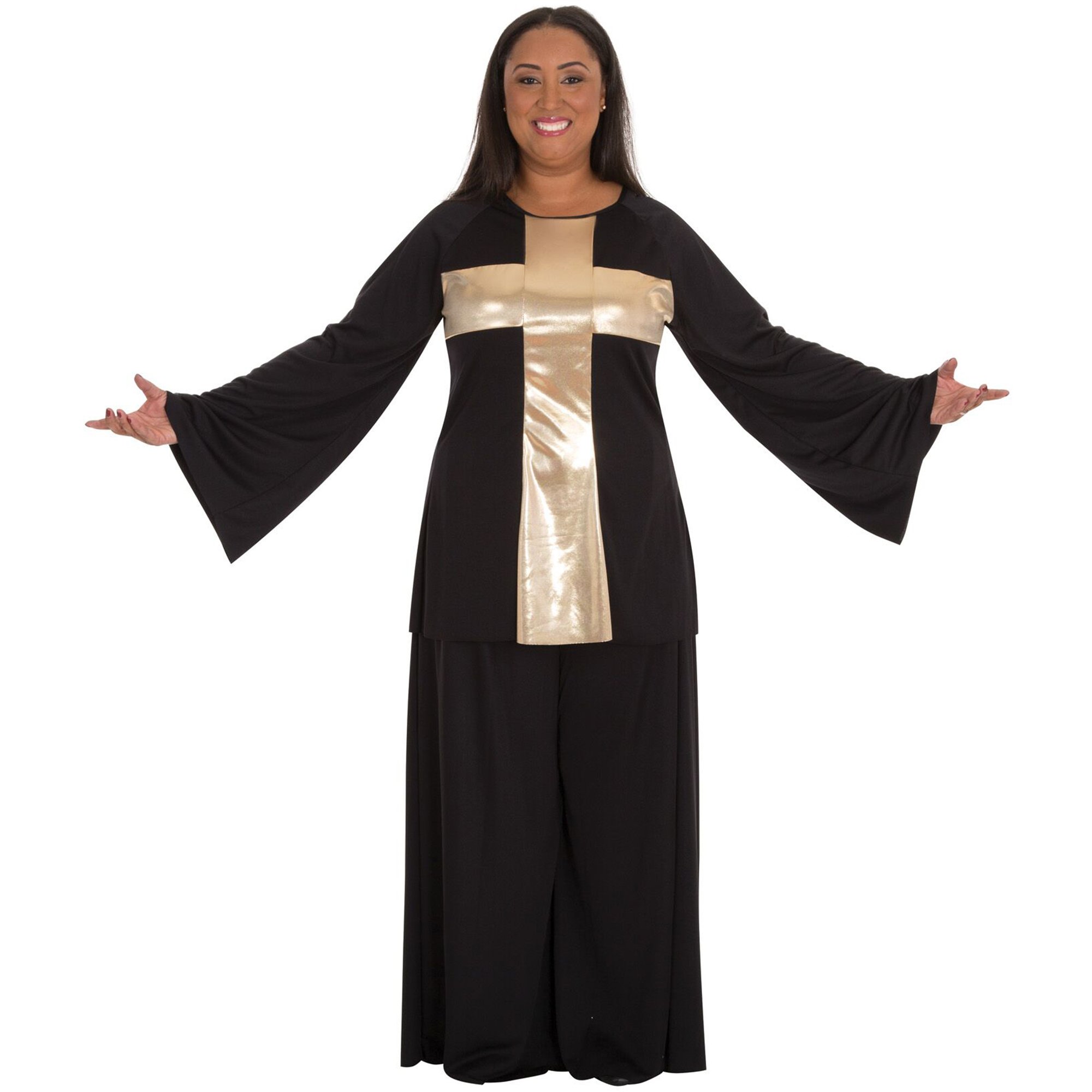 Body Wrappers Praise Dance Praise Cross Pullover Tunic - Click Image to Close