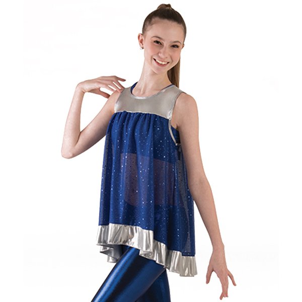 Body Wrappers Twinkle Loose-Fit Flowing Sleeveless Tunic Pullover - Click Image to Close