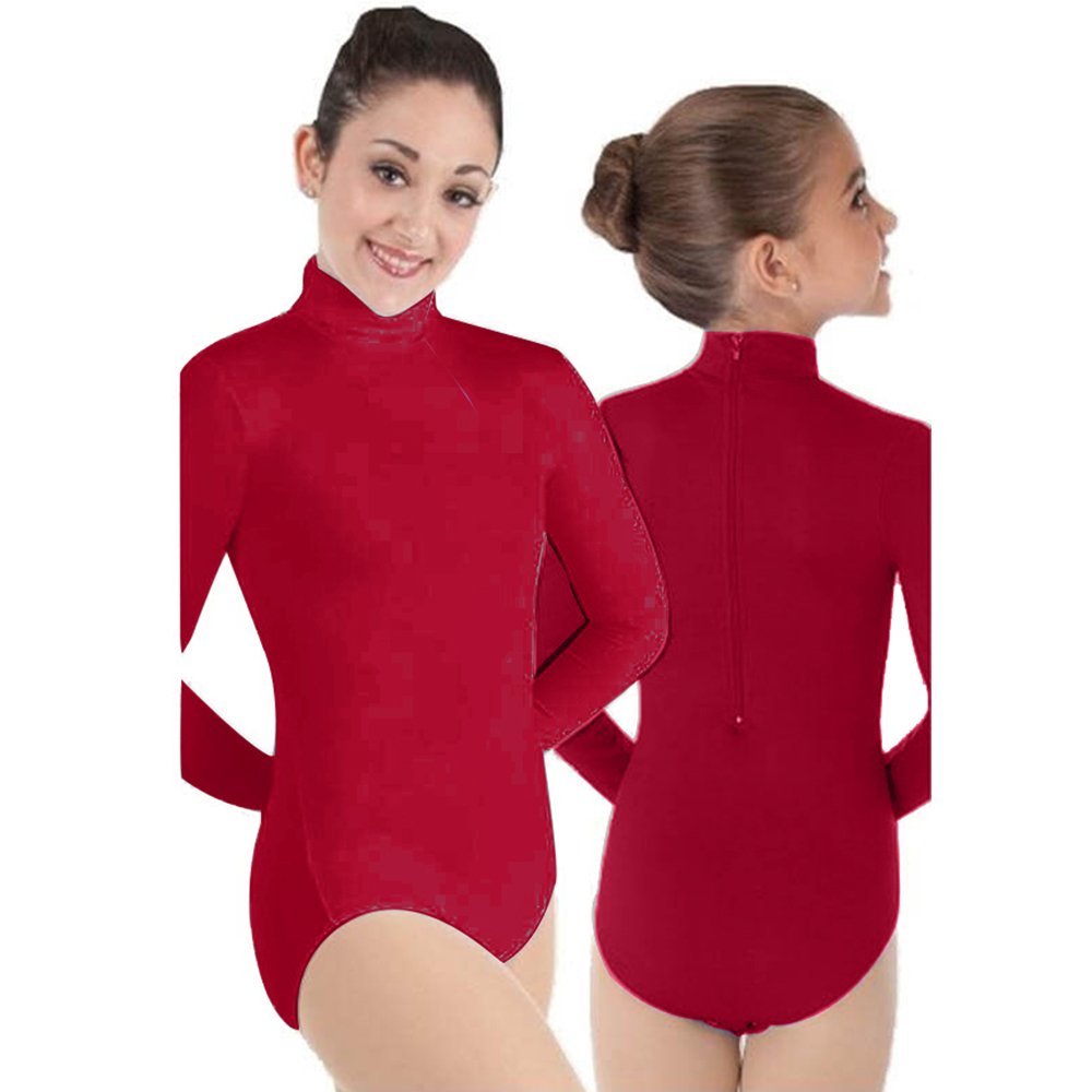 Body Wrappers Child ProWEAR Zip Back Mock Turtleneck Leotard - Click Image to Close