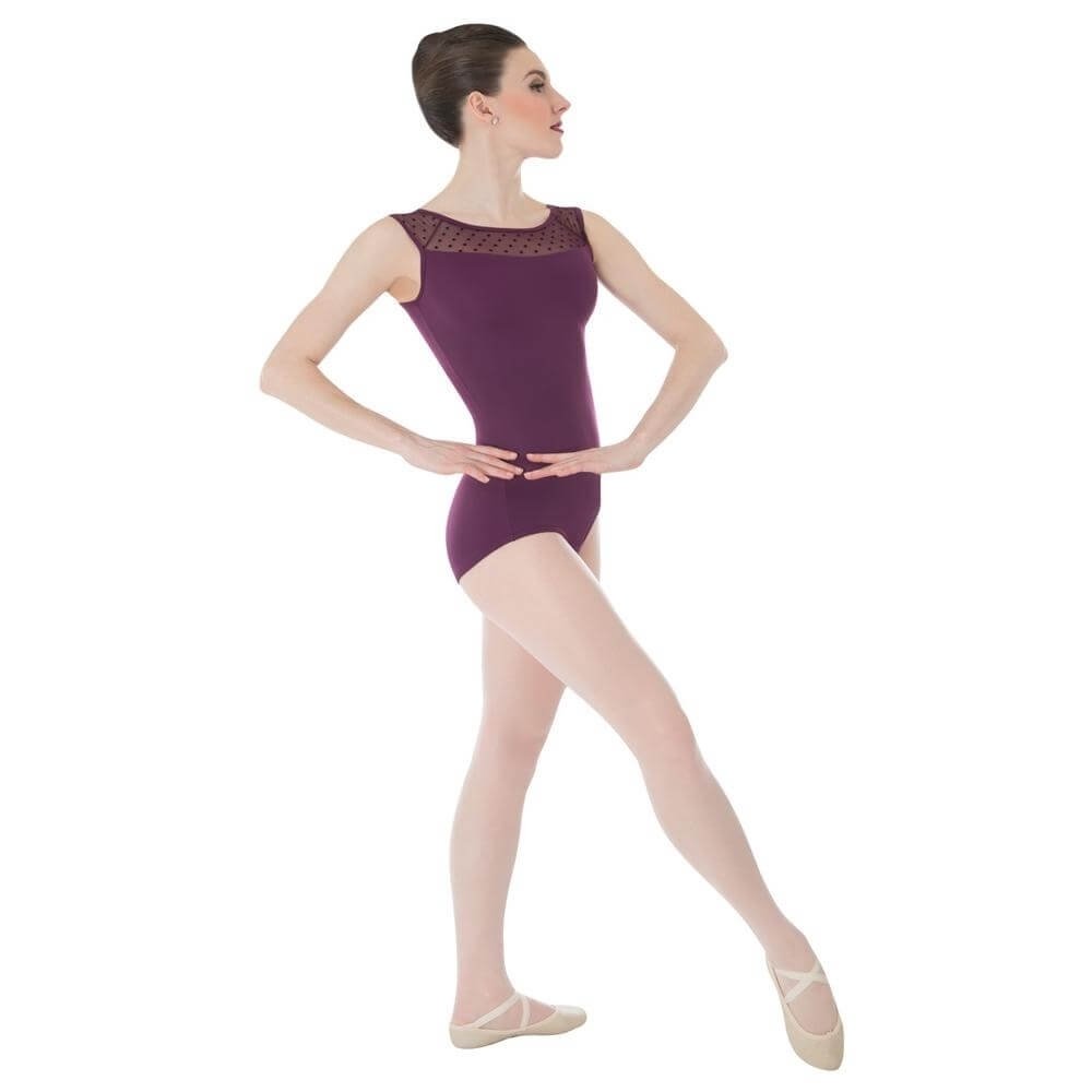 Body Wrappers / Tiler Peck Designs Dotted Yoke Leotard - Click Image to Close