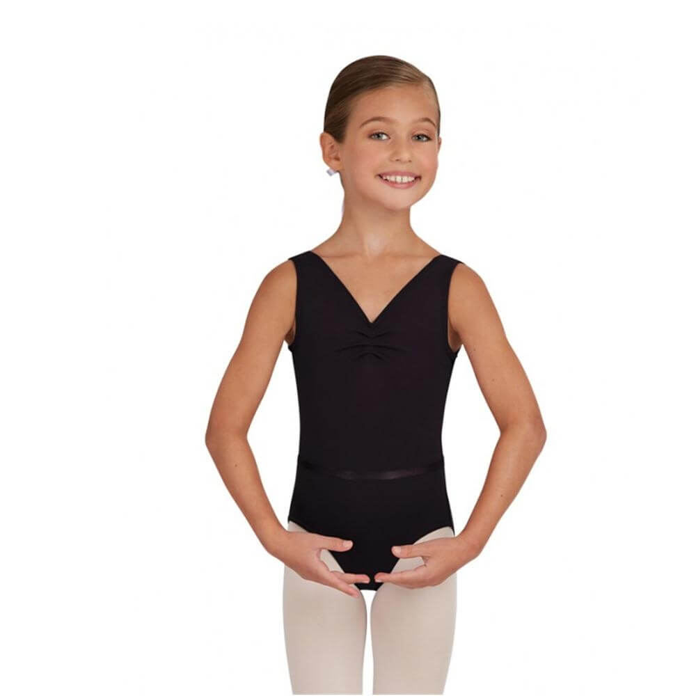 Capezio Child V-Neck Pinch Front Leotard W/Belt - Click Image to Close