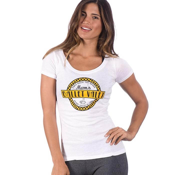 Covet Mom's Ballet Valet-Taxi Service White Tee - Click Image to Close