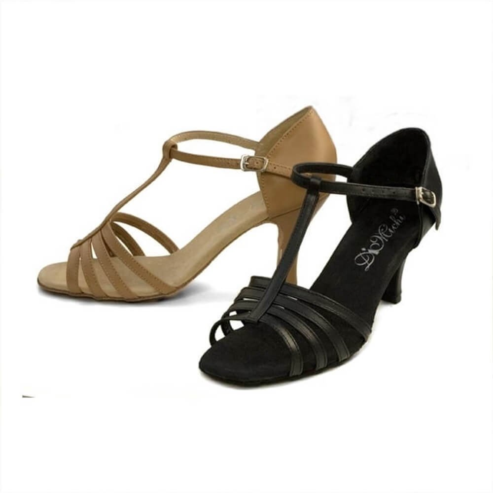 DiMichi Adult "KiKi" Leather Multi-strap Open-toe Ballroom Shoe