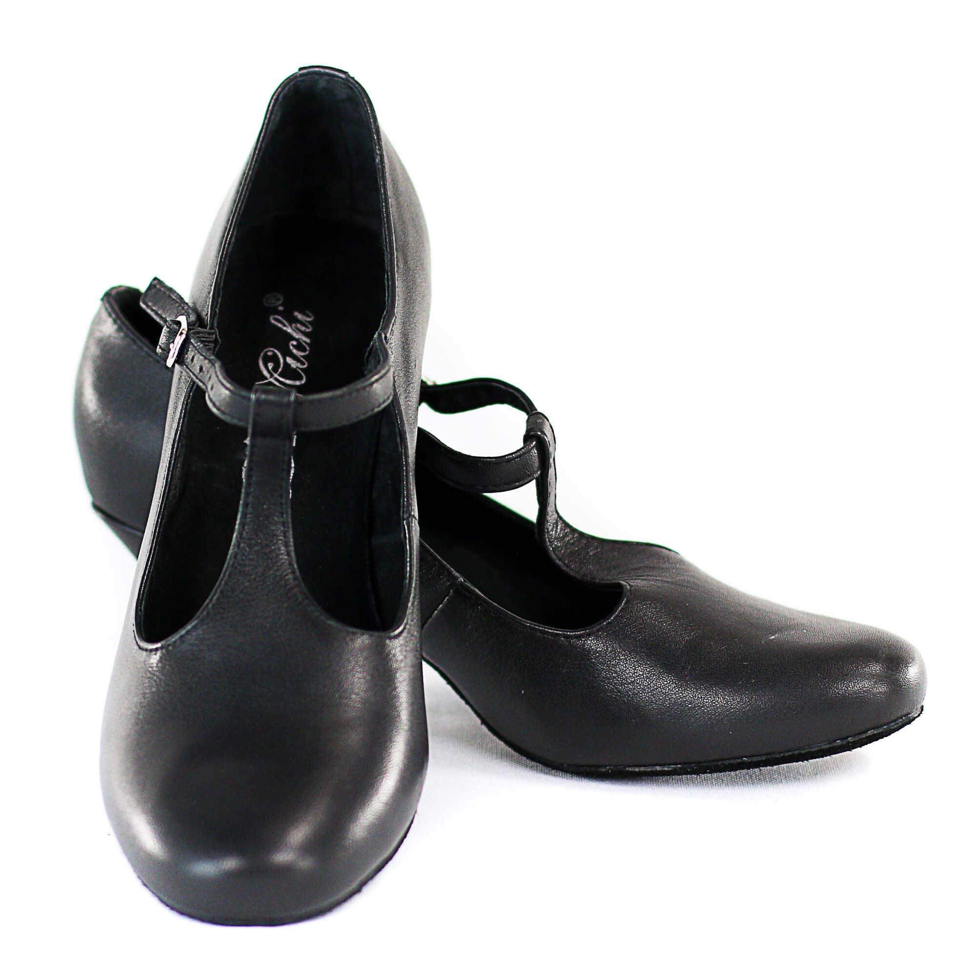 Dimichi "Lena" Leather Insole Heel 2" Ballroom Shoes - Click Image to Close
