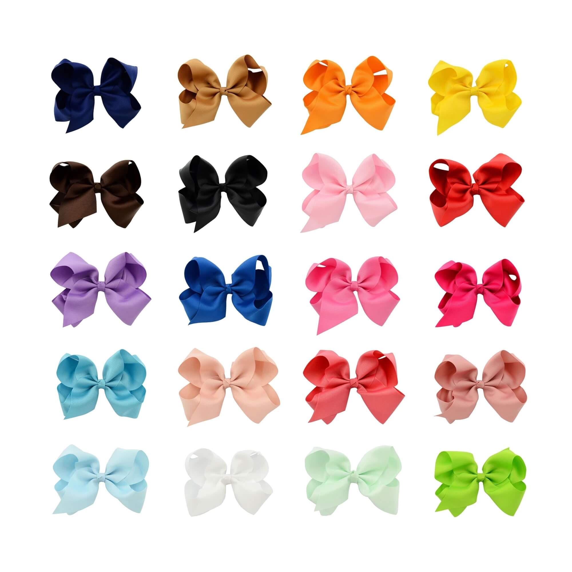 Danzcue 20pcs 5.9" Baby Girls Ladies Clip Hair Bows - Click Image to Close