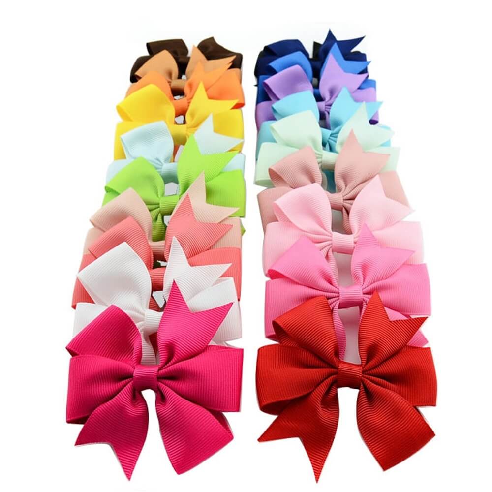 Danzcue 20pcs 3.15" Baby Girls Ladies Clip Hair Bows - Click Image to Close