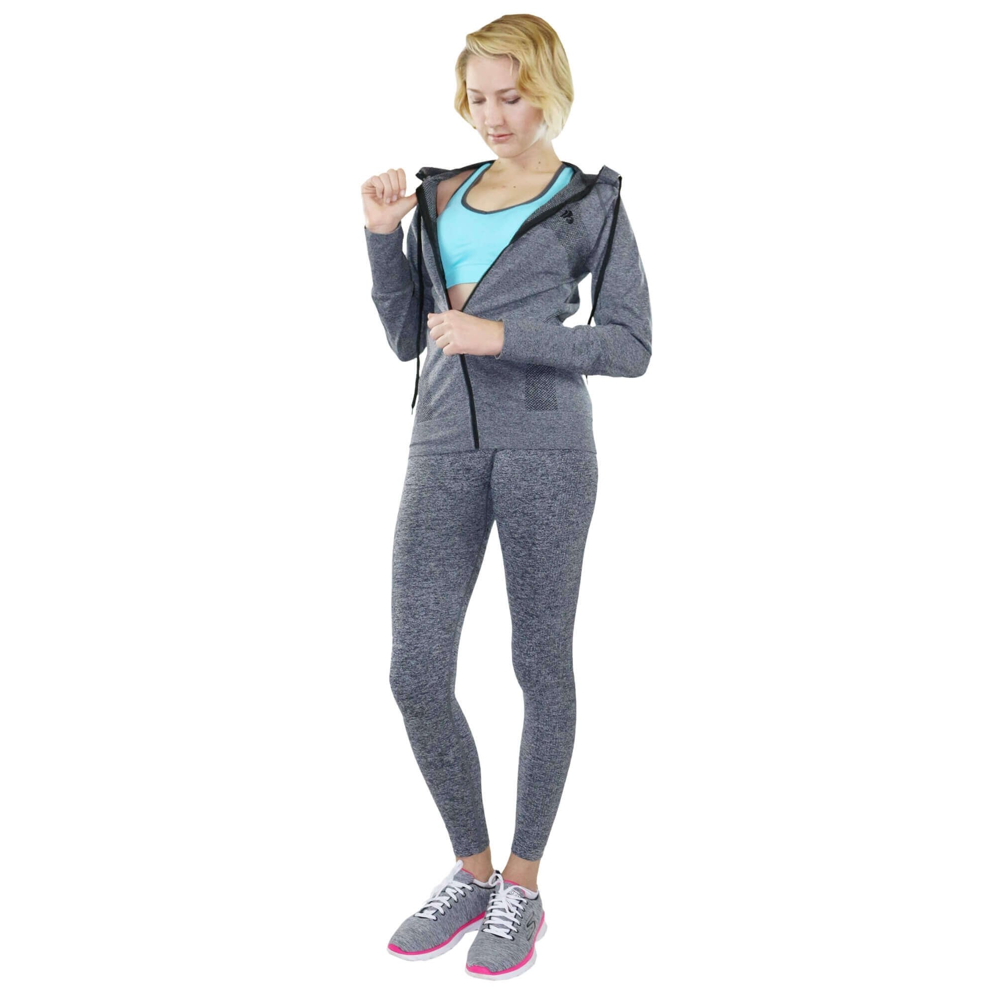 Fitcue Women's Full Zip Workout Hoodie - Click Image to Close
